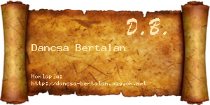 Dancsa Bertalan névjegykártya