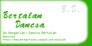 bertalan dancsa business card